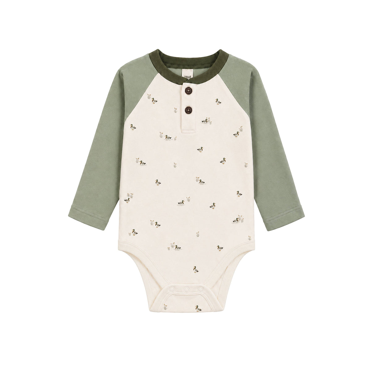 Lucas Raglan Henley Bodysuit - Mallard