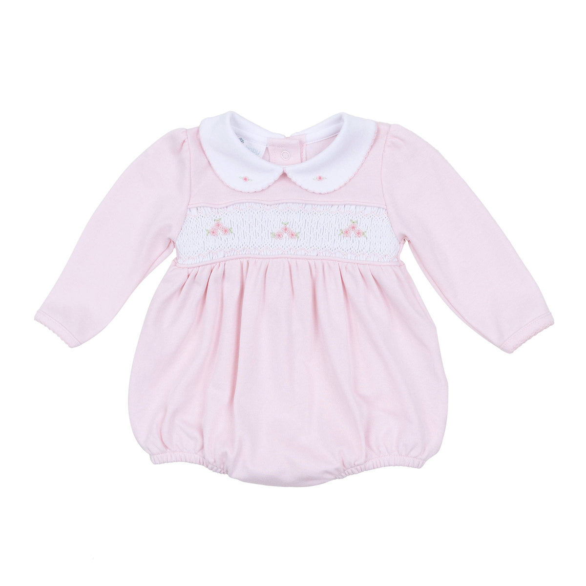 Willow's Classics Smocked Long Sleeve Bubble - Pink