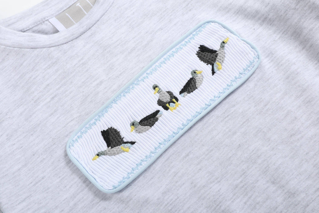 Light Gray Mallard Smocked Shirt and Shorts