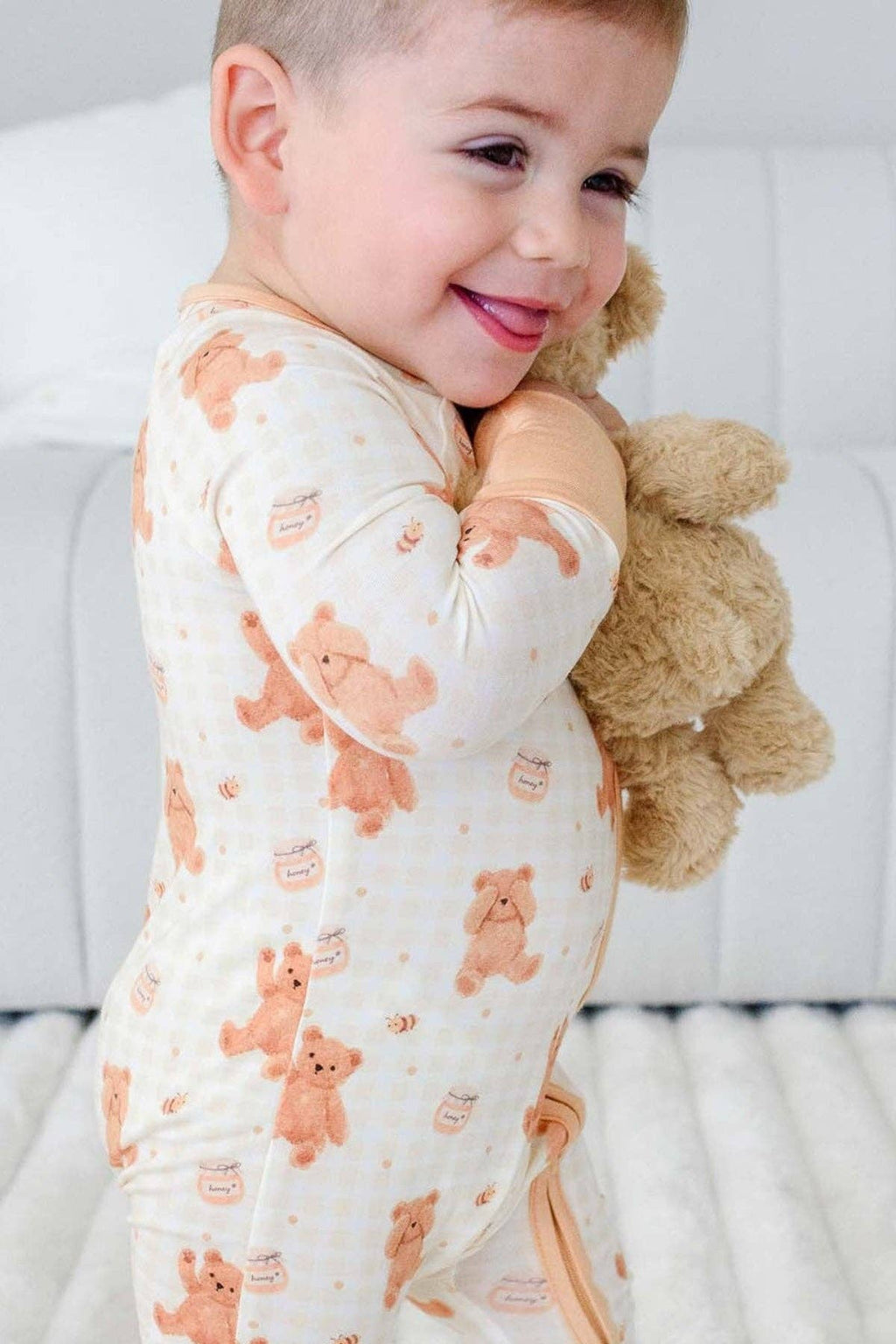 Convertible Bamboo Zip Romper | Honey Bear