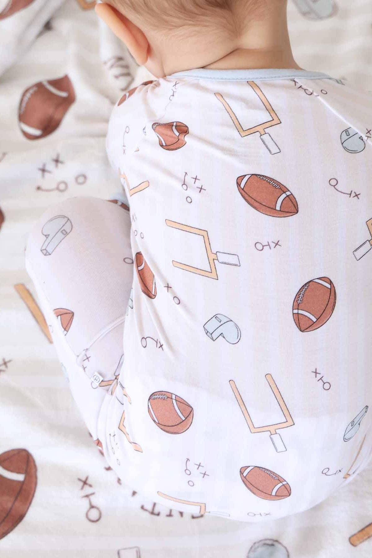 Tiny Touchdowns Convertible Zip Romper | Neutral