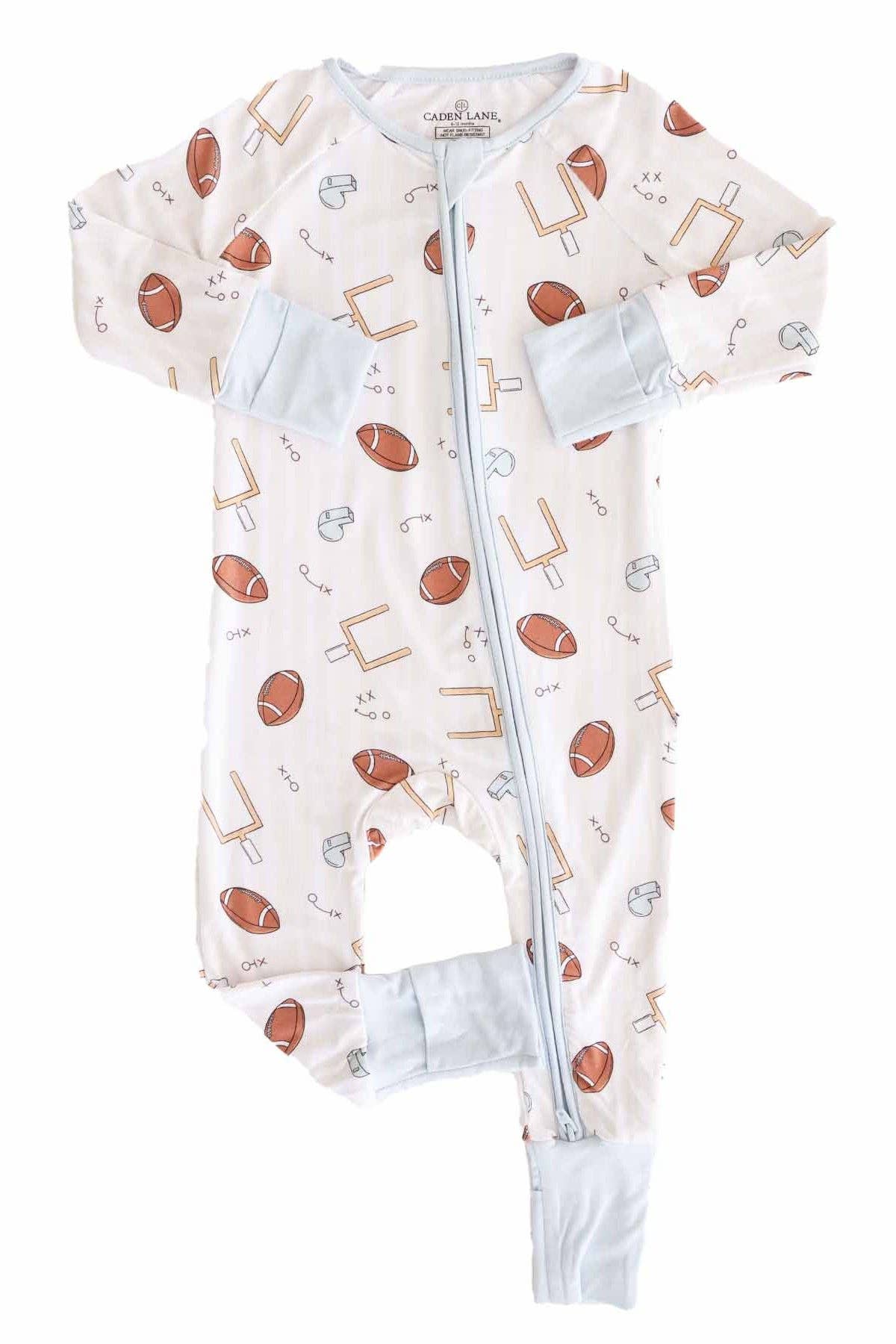 Tiny Touchdowns Convertible Zip Romper | Neutral