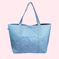 Wipeable Baby Blue Gingham Big Mama Tote