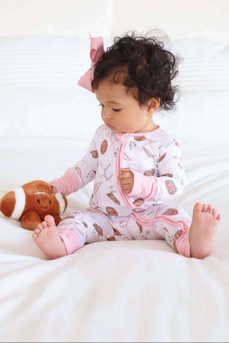 Tiny Touchdowns Convertible Zip Romper | Pink