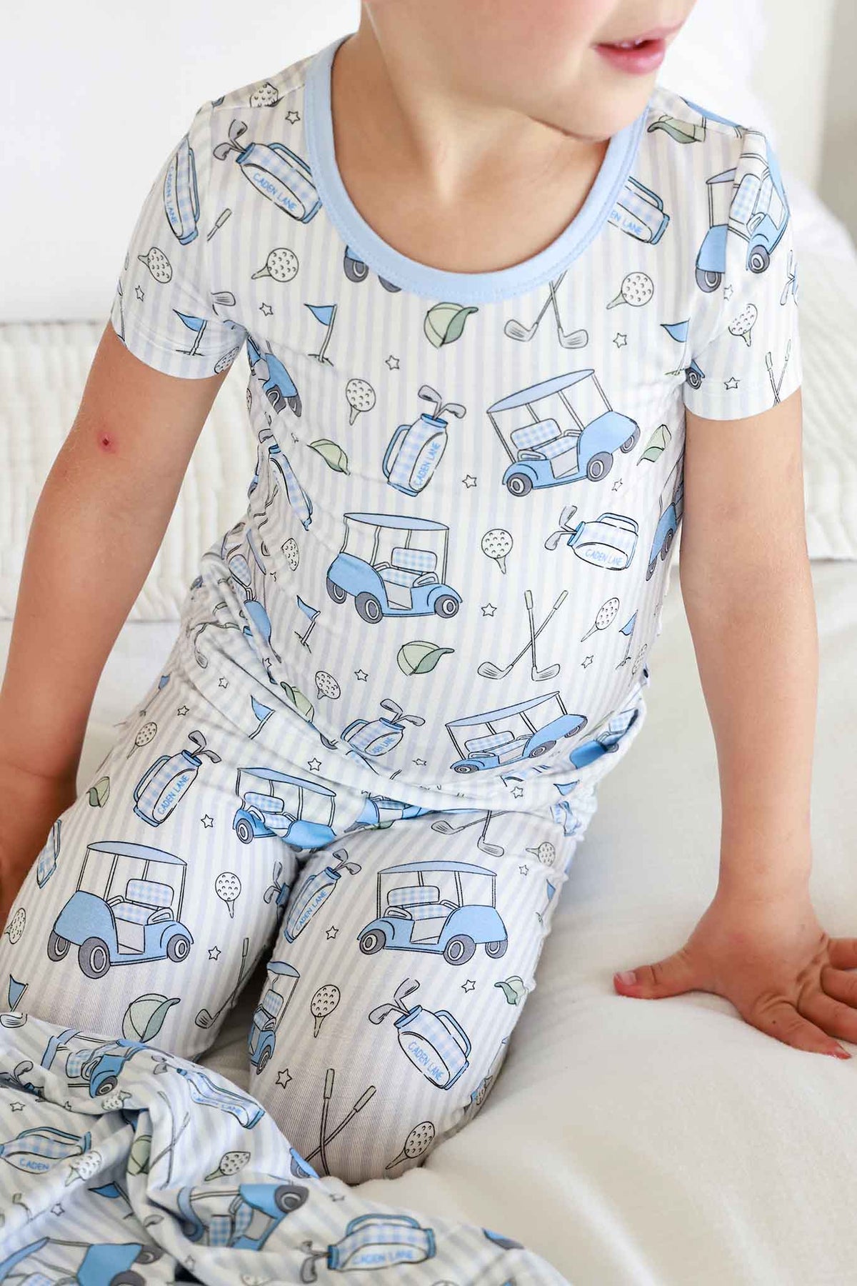 Two-Piece Bamboo Pajama Set | Caddie Crew Blue