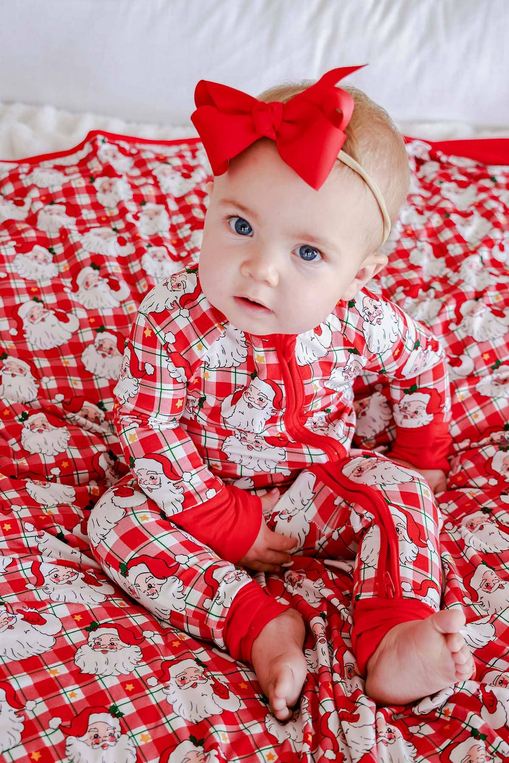Christmas Bamboo Convertible Zipper Romper | Cozy Claus