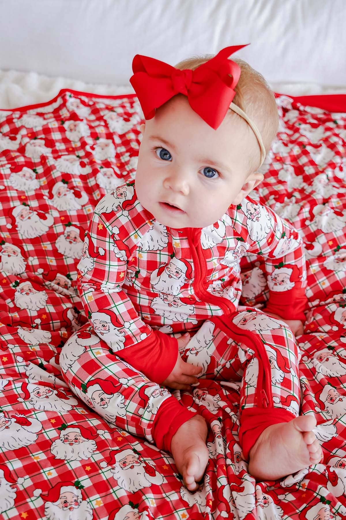Christmas Bamboo Convertible Zipper Romper | Cozy Claus