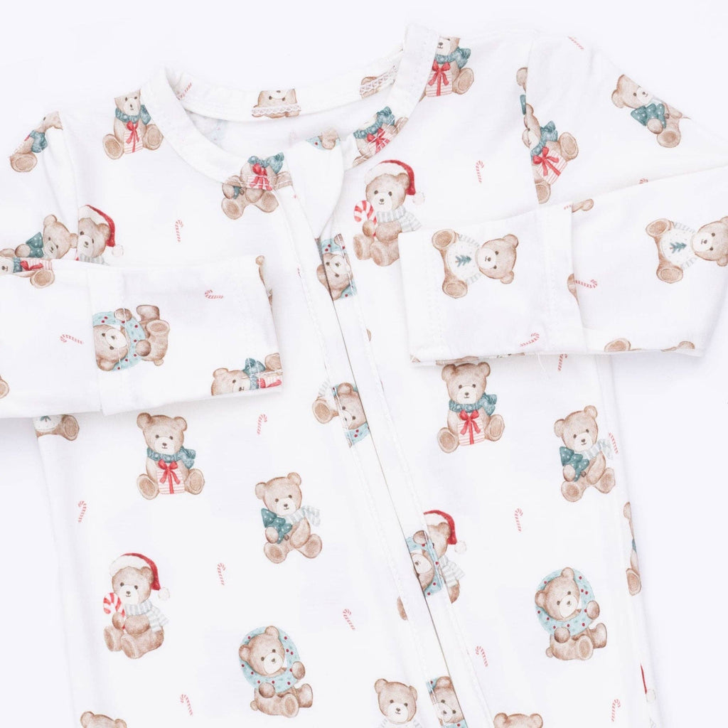 Christmas Teddy Bears Uni - 2 Way Zipper Footie