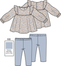 Hazel Floral - Ruffle Tunic with Legging