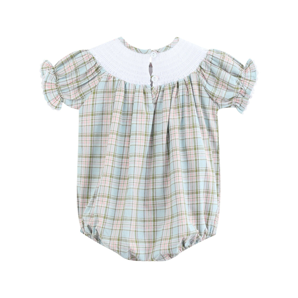 Pinkmas Plaid Christmas Smocked Romper
