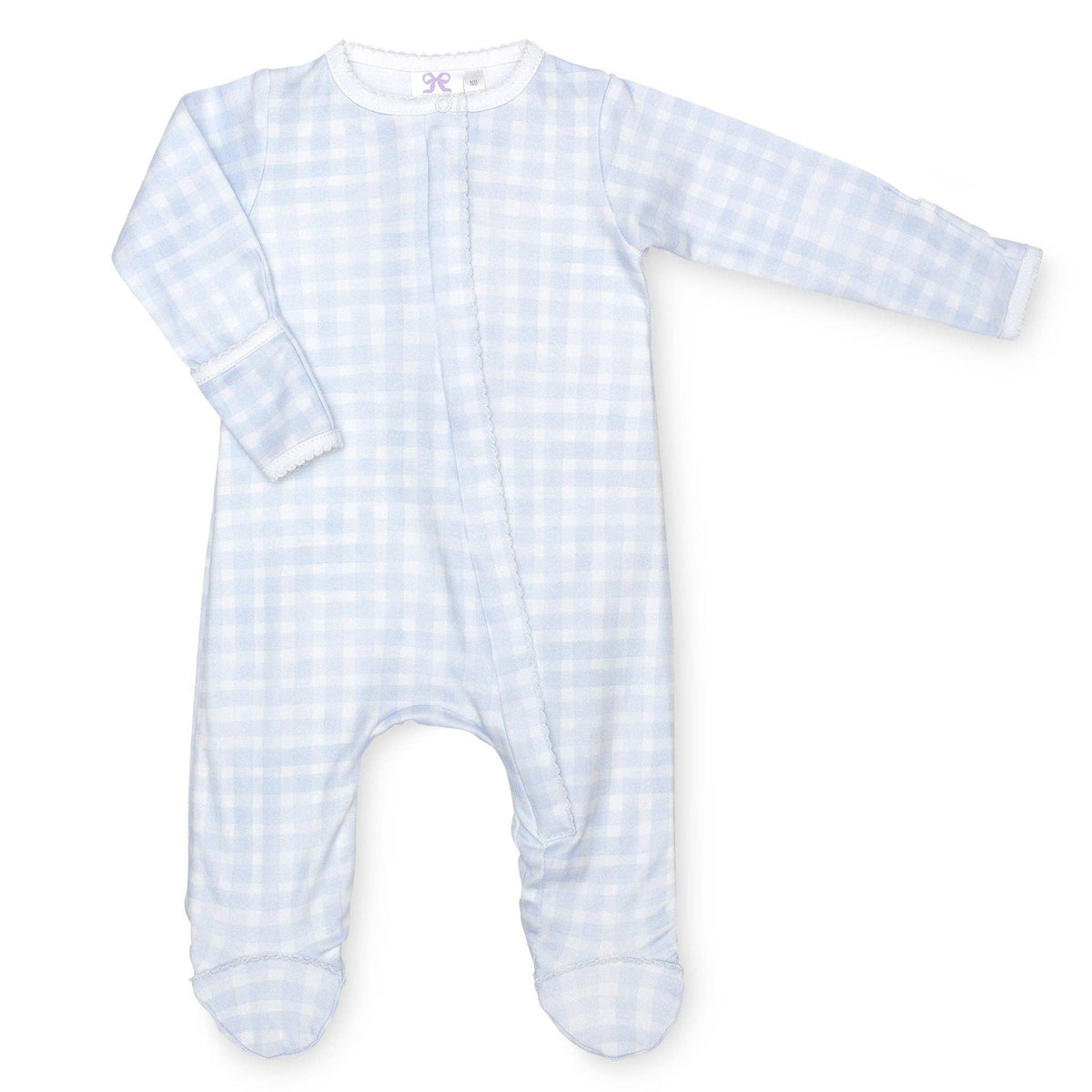 Blue Gingham Classic Footie