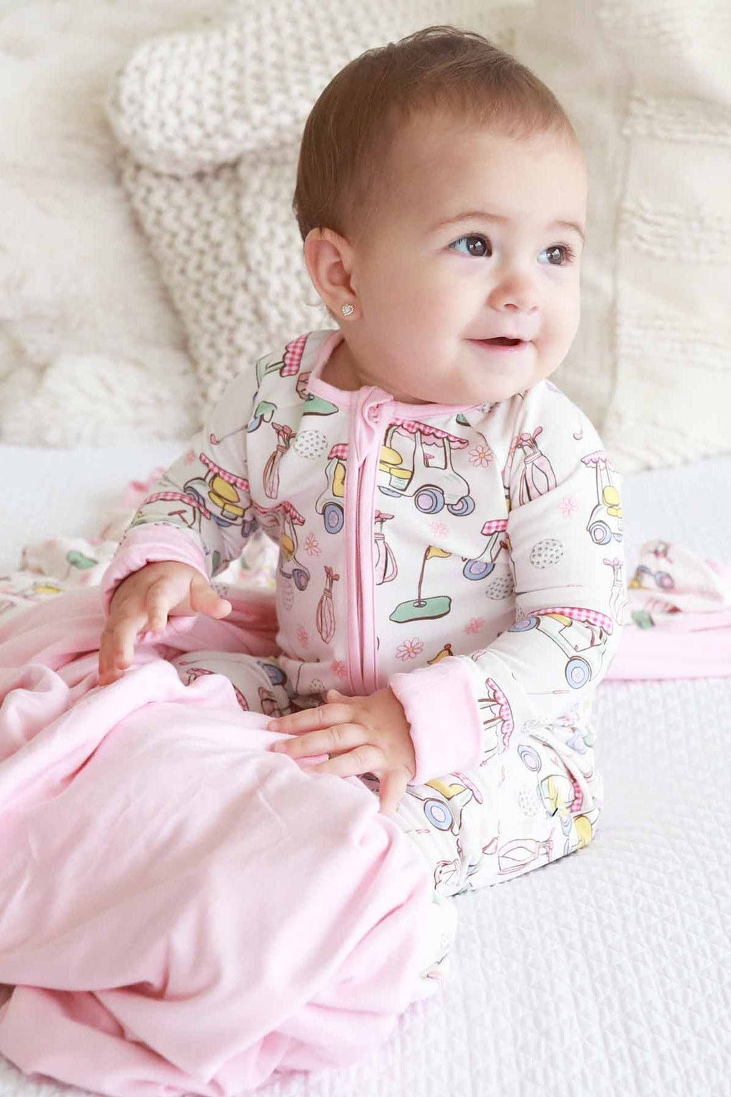 Country Club Cuties Convertible Zip Romper | Pink