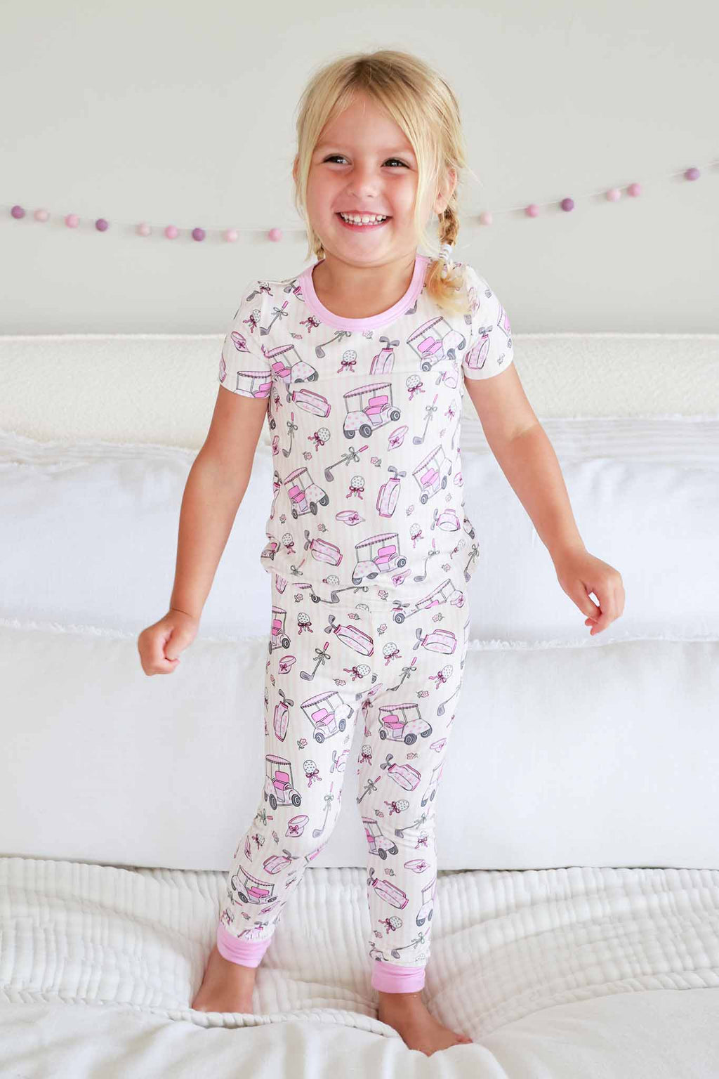 Two-Piece Bamboo Pajama Set | Caddie Crew Pink