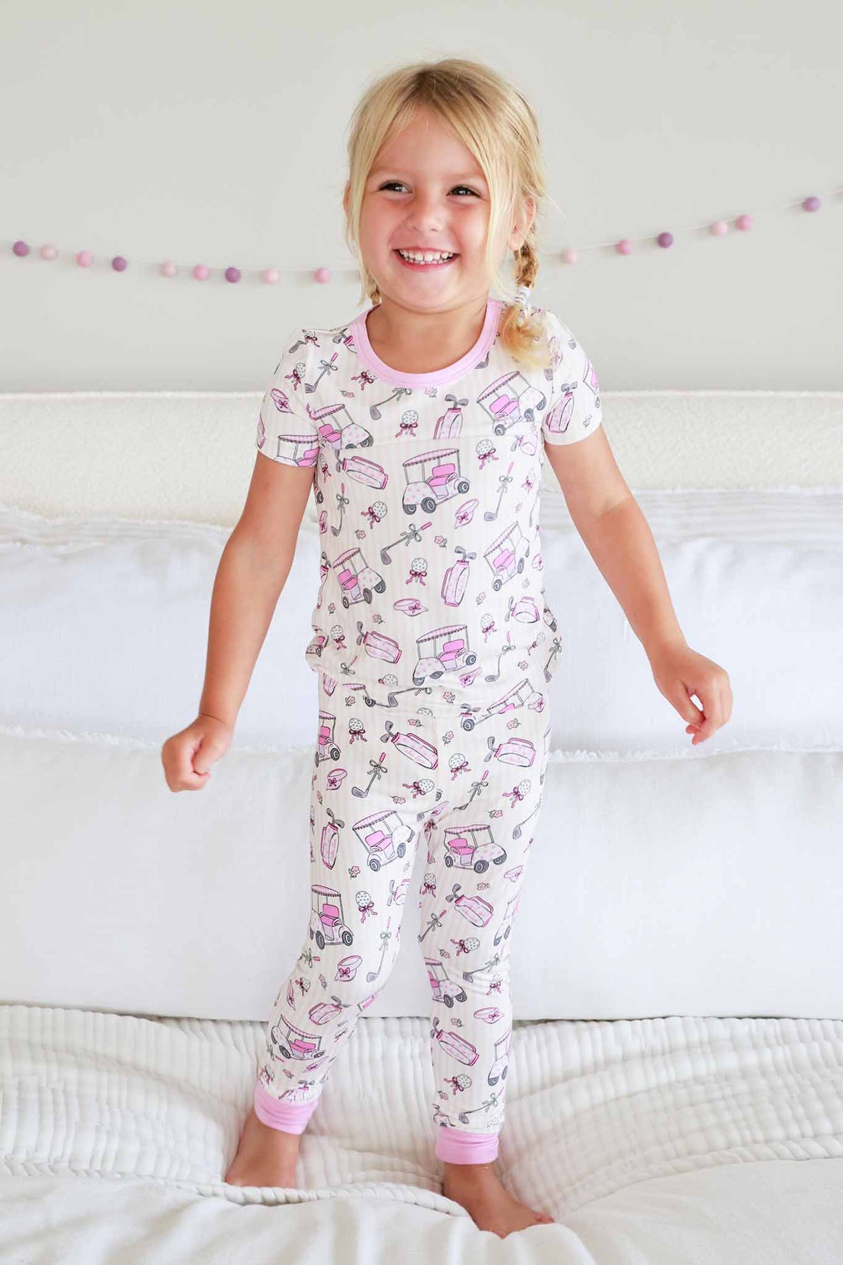 Two-Piece Bamboo Pajama Set | Caddie Crew Pink