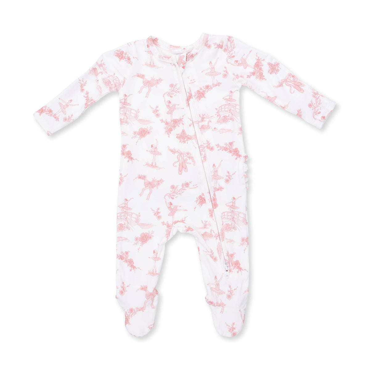 Ballet Toile - 2 Way Ruffle Back Zipper Footie