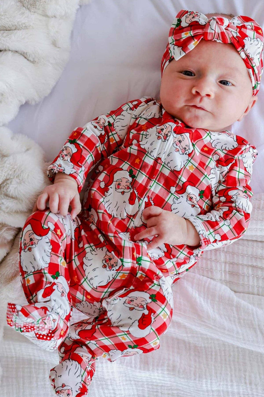 Christmas Zipper Footie | Cozy Claus