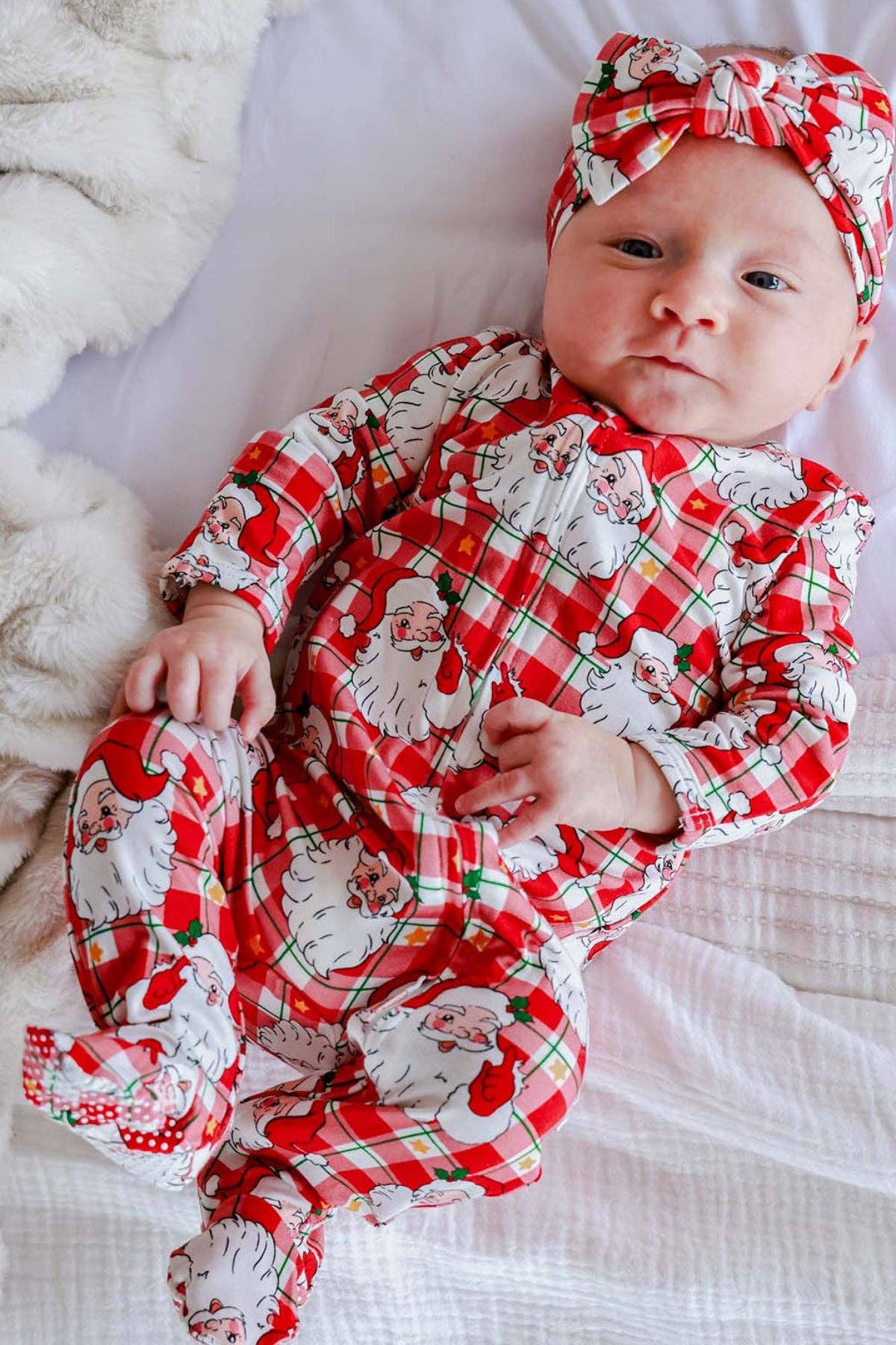 Christmas Zipper Footie | Cozy Claus