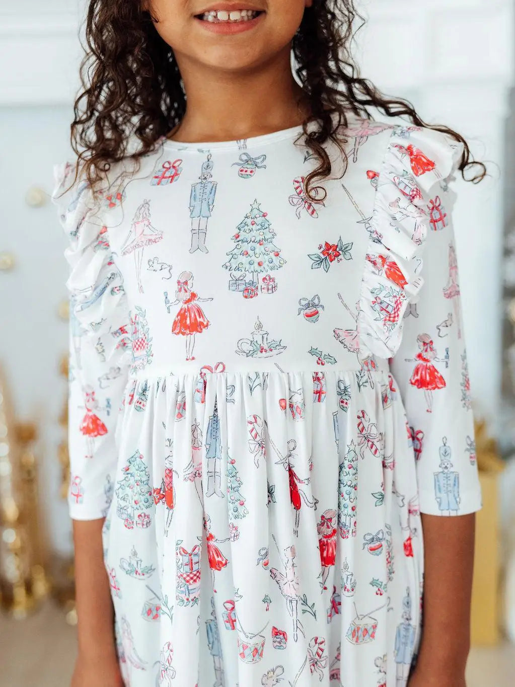 Mila & Rose- Clara's Christmas Ruffle Twirl Dress