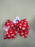 Medium Red XMAS Print Hair Bow