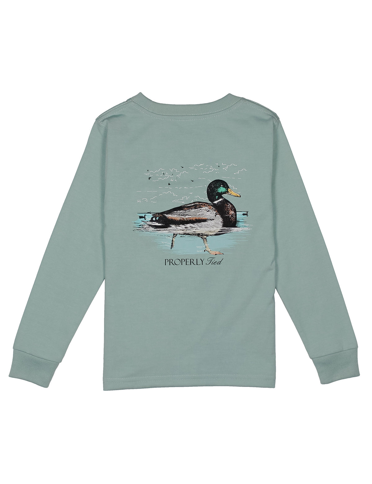 Properly Tied- Boys Long Sleeve T- Shirt Marine Mist