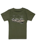 Properly tied- Boys Short Sleeve T Shirt- Mossy Oak Boat Ride