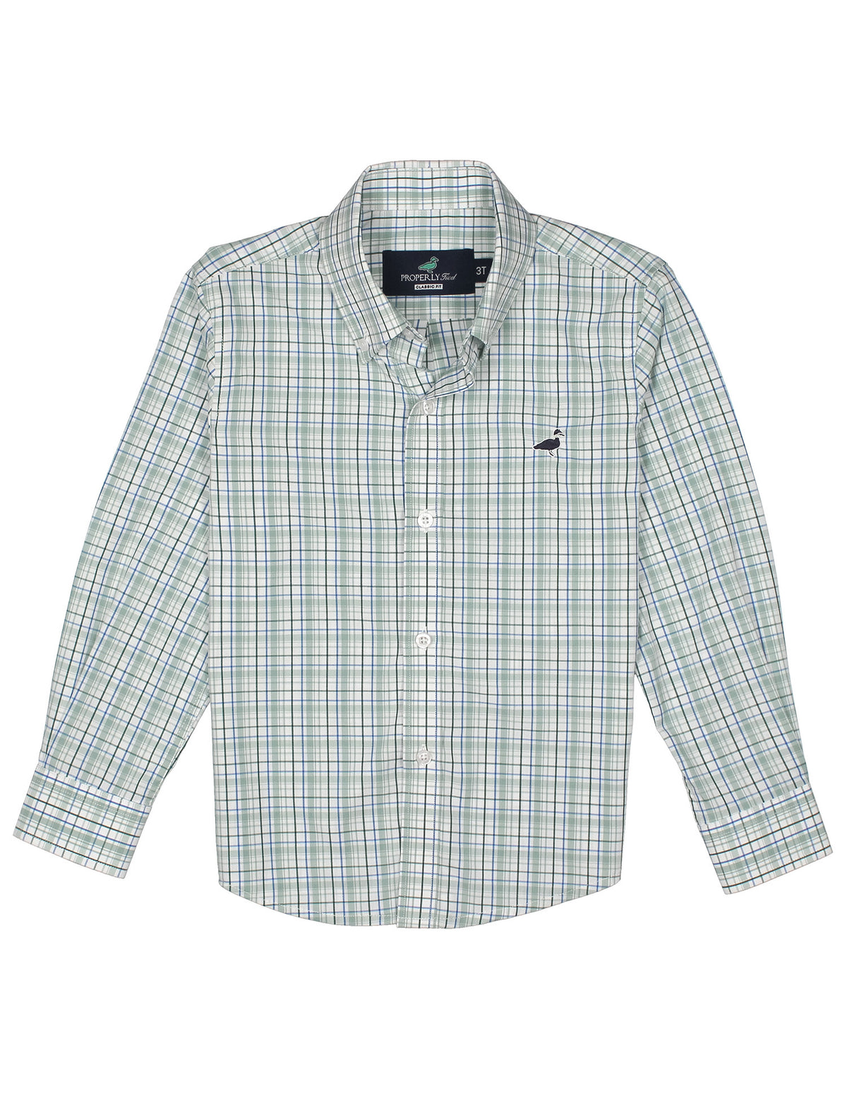 Properly Tied- Boy Sportshirt Sage Stream