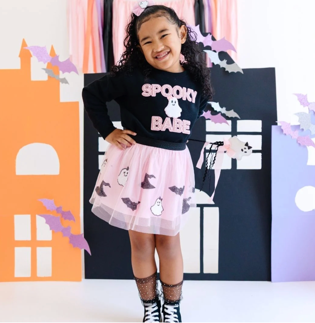 Spooky Babe Patch Halloween Sweatshirt