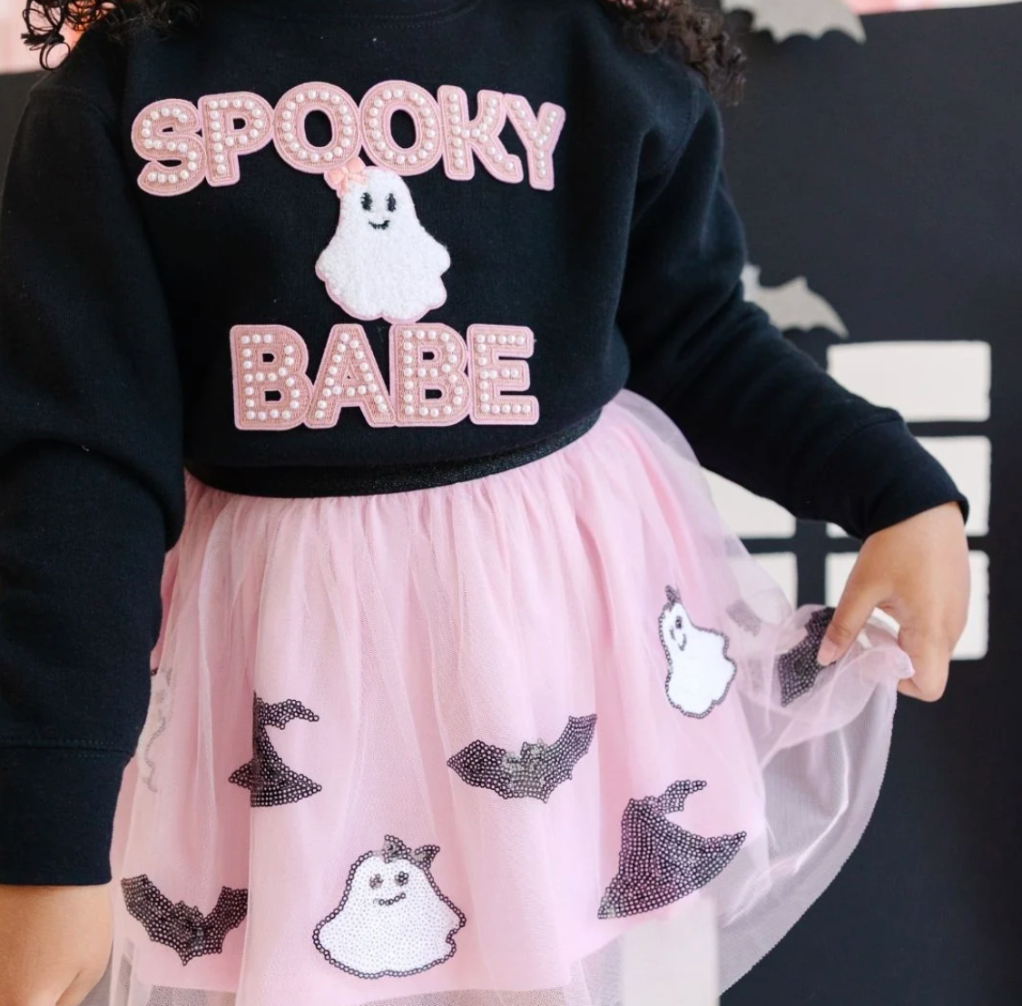 Spooky Babe Sequin Halloween Tutu Skirt