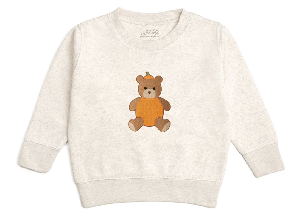 Pumpkin Teddy Bear Patch Sweatshirt