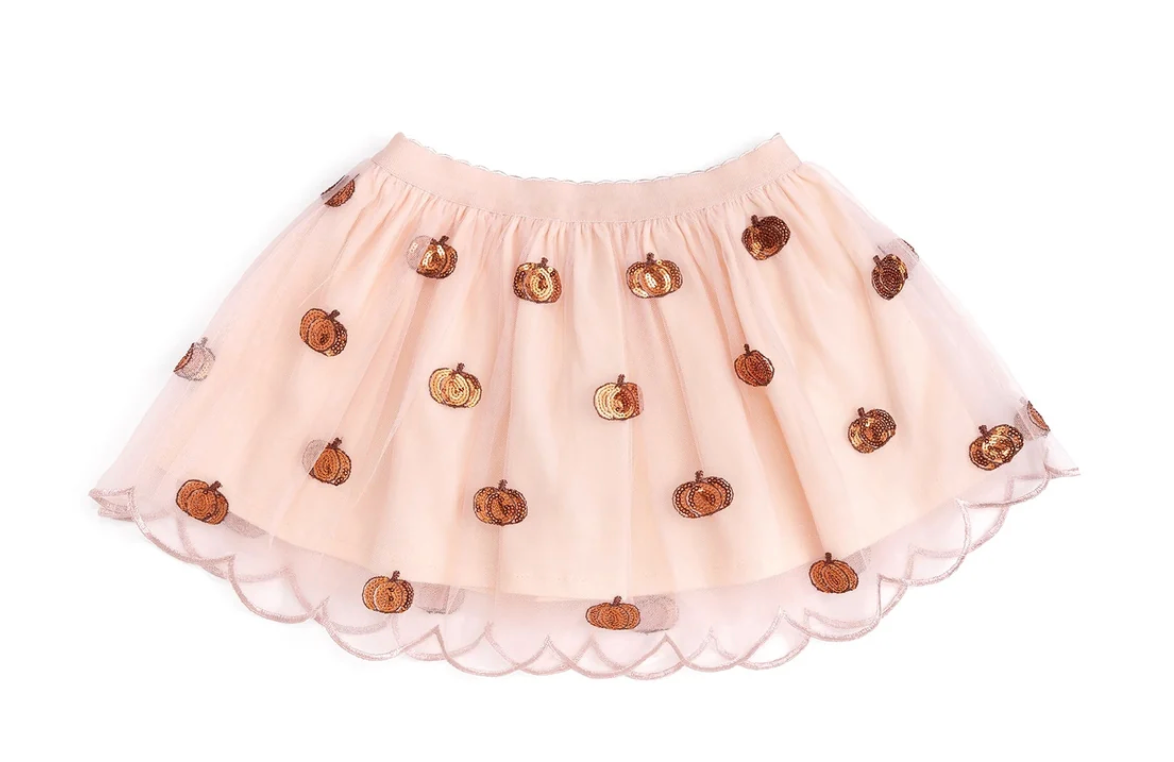 Pumpkin Sequin Scallop Tutu Skirt