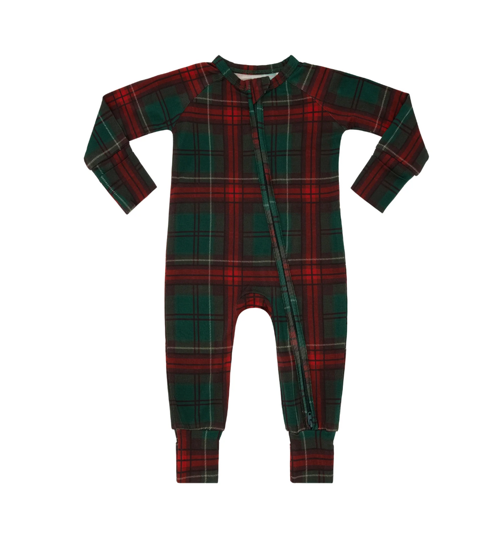 Holiday Heritage Plaid Zipper Romper