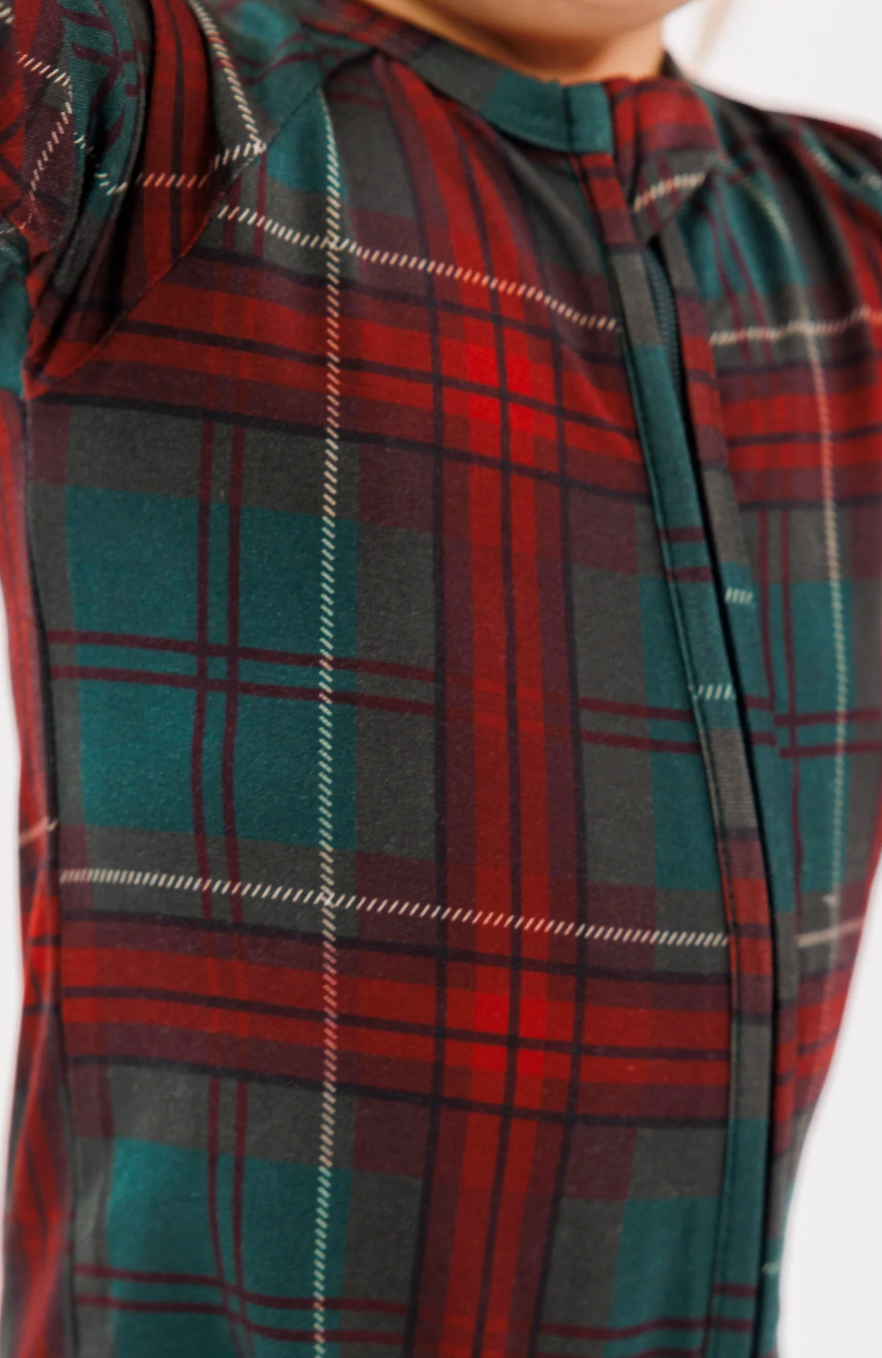 Holiday Heritage Plaid Zipper Romper
