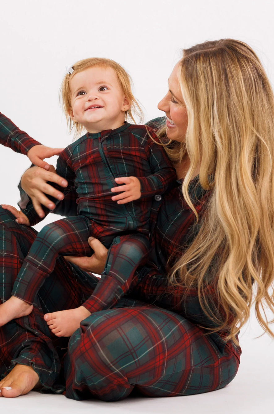 Holiday Heritage Plaid Zipper Romper