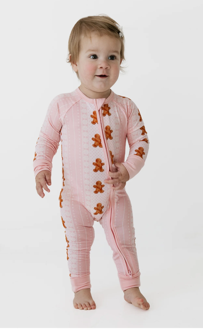 Gingerbread Cookie Zipper Romper