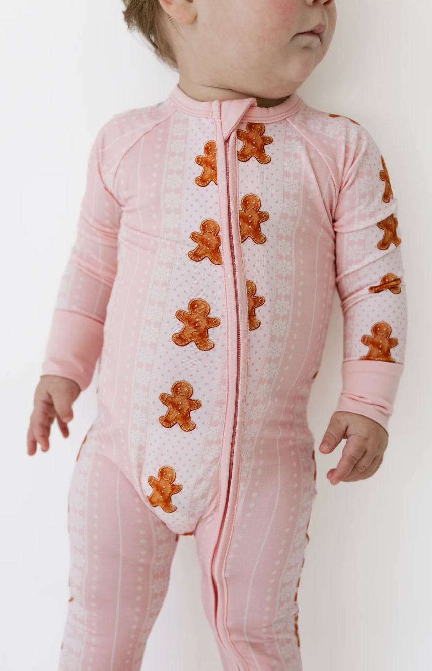 Gingerbread Cookie Zipper Romper