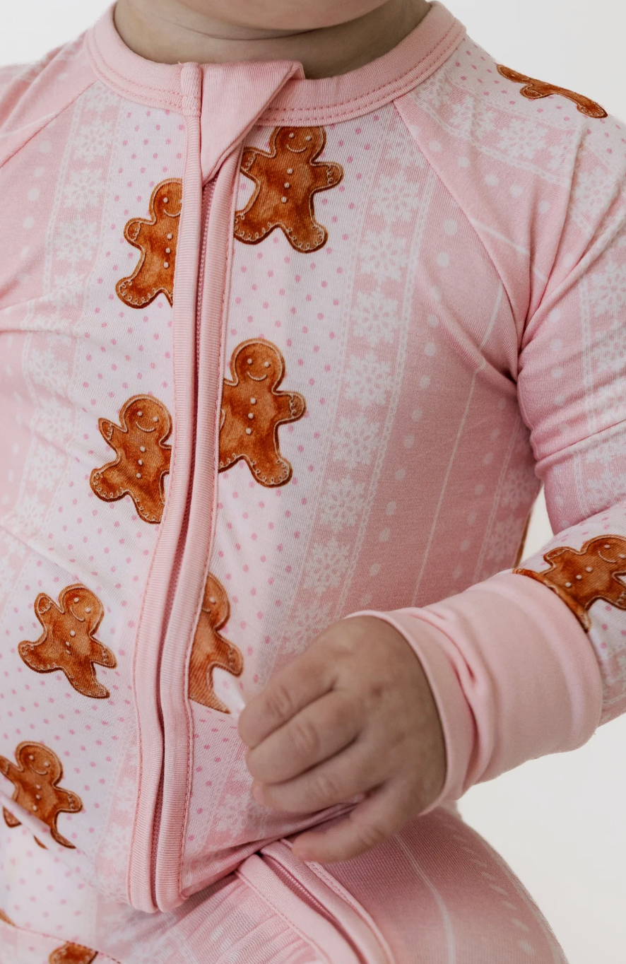 Gingerbread Cookie Zipper Romper