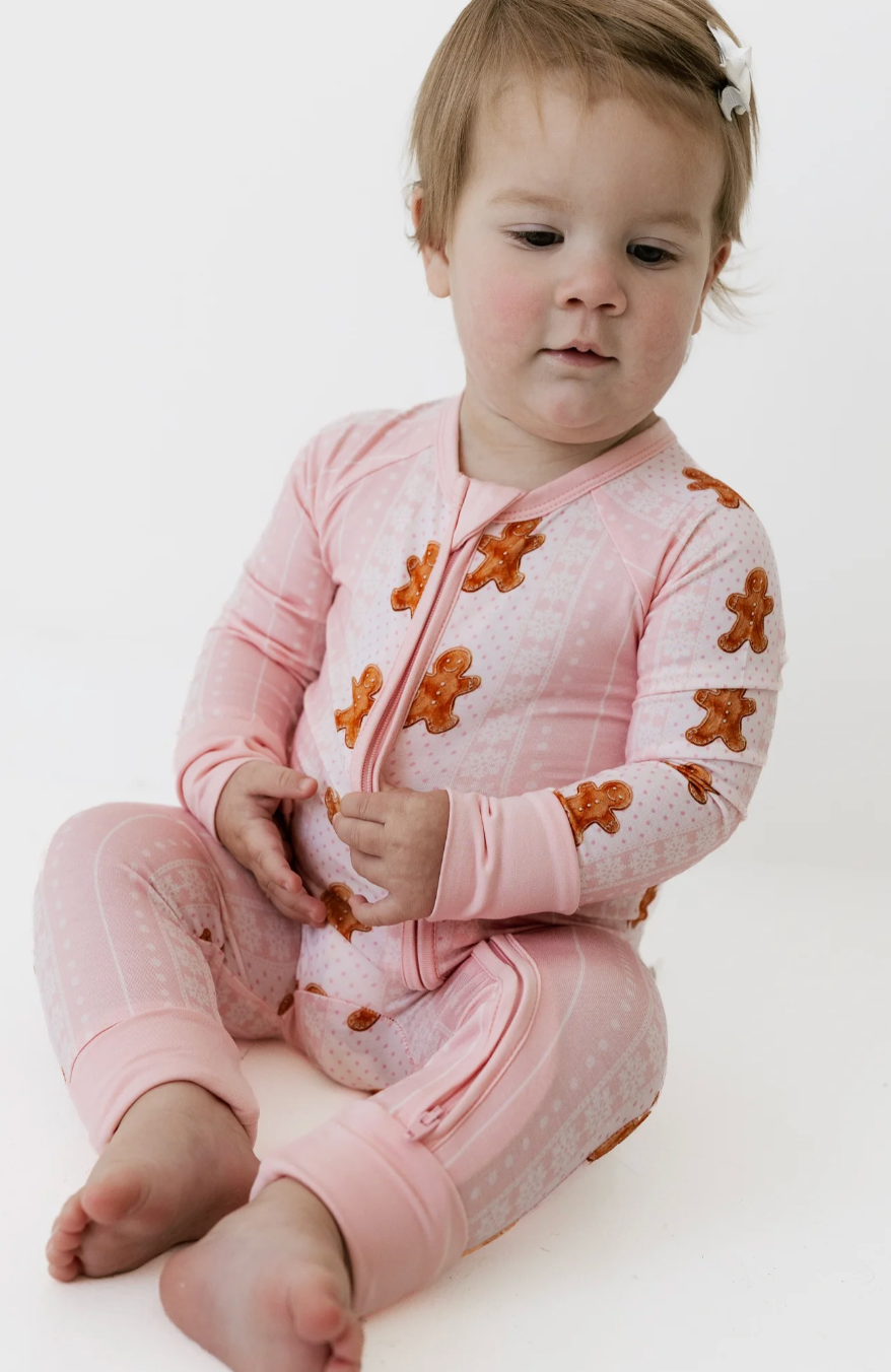 Gingerbread Cookie Zipper Romper