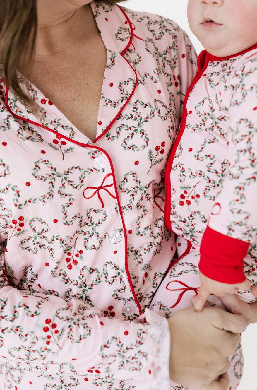 Mistletoe Bows Zipper Romper