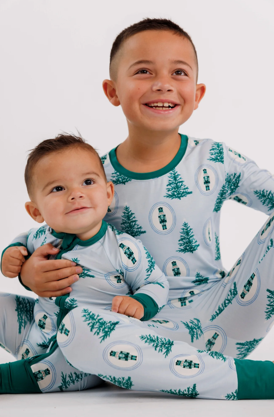Green Nutcracker Zipper Romper