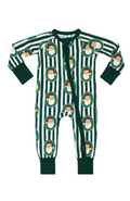 Green Santa Claus Lane Zipper Romper