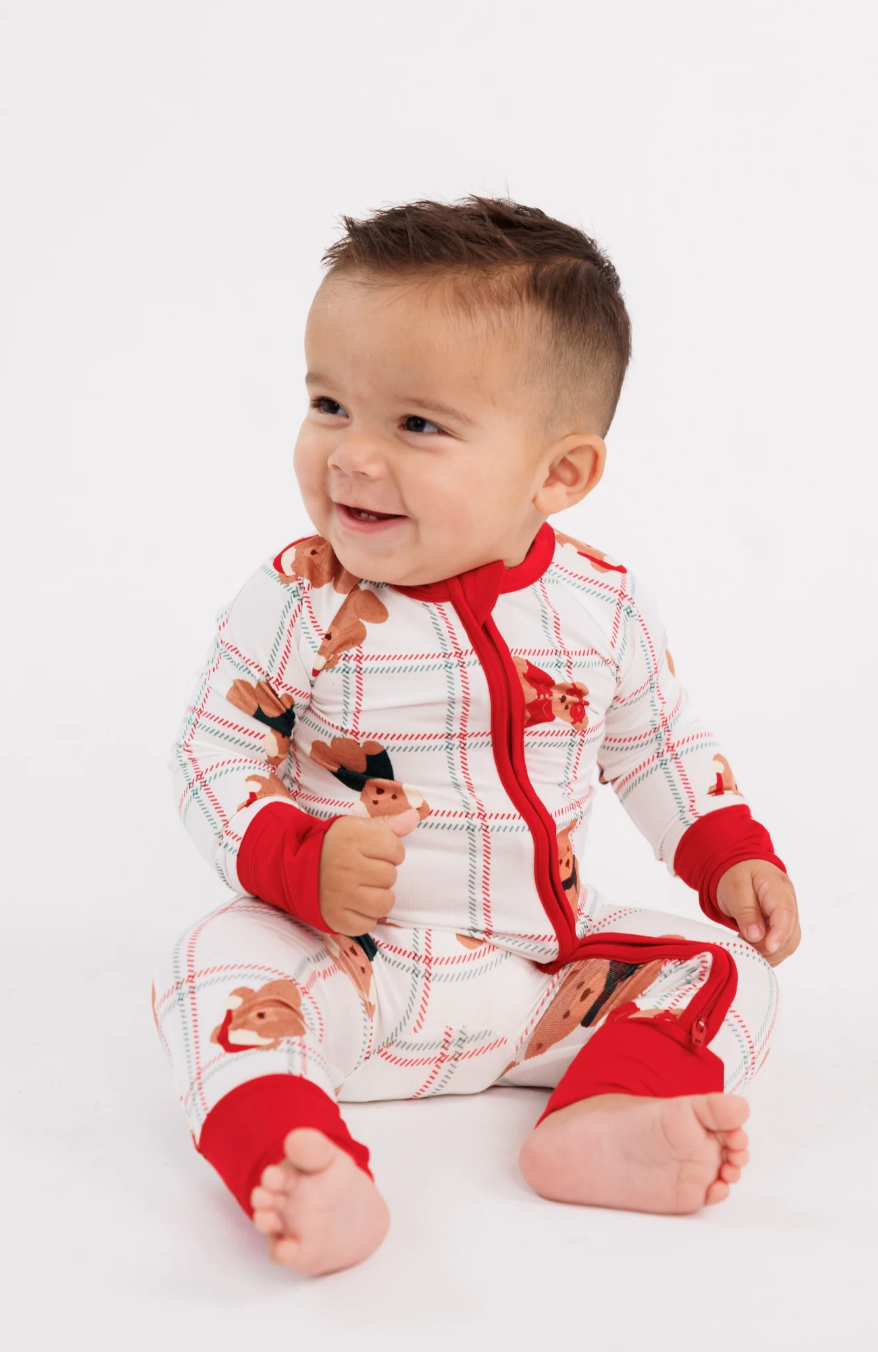 Cozy Christmas Bears Zipper Romper