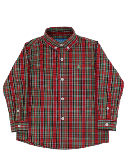 Bailey Boys Button Down Shirt- Tartan