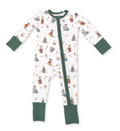 Winter Sports Dog Green Romper
