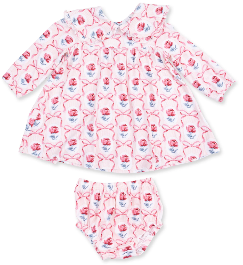 Lesile Rose-Dress with Collar and Bloomer