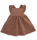 Solid Beaver Fur Corduroy Pinafore Dress