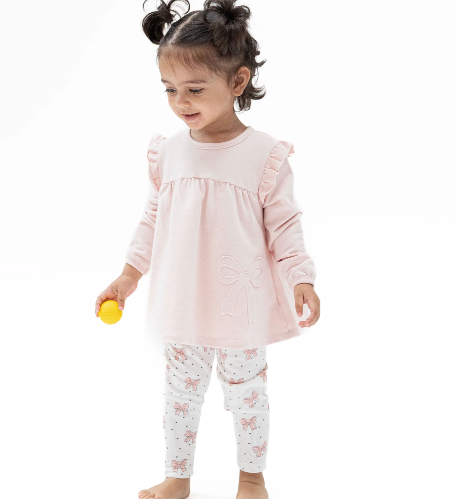 Veiled Pink Bows- Sweatshirt with Leggings