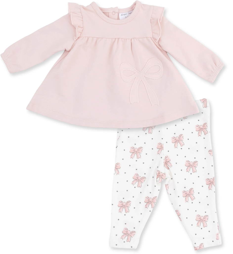 Veiled Pink Bows- Sweatshirt with Leggings