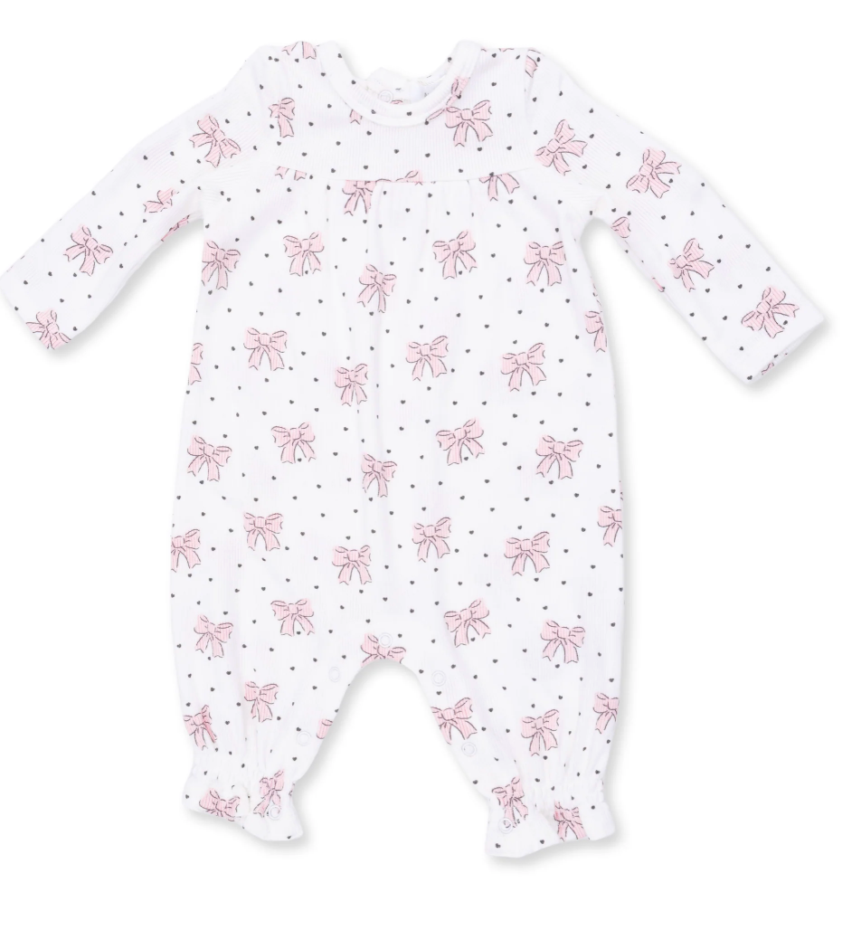 Bows and Hearts Cuffed Sleeve Romper
