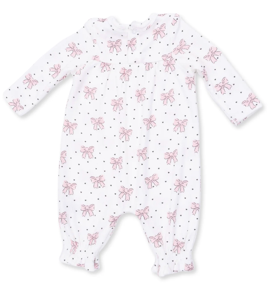 Bows and Hearts Cuffed Sleeve Romper