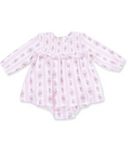 Bella Rose Stripe Smocked Bubble with Skirt